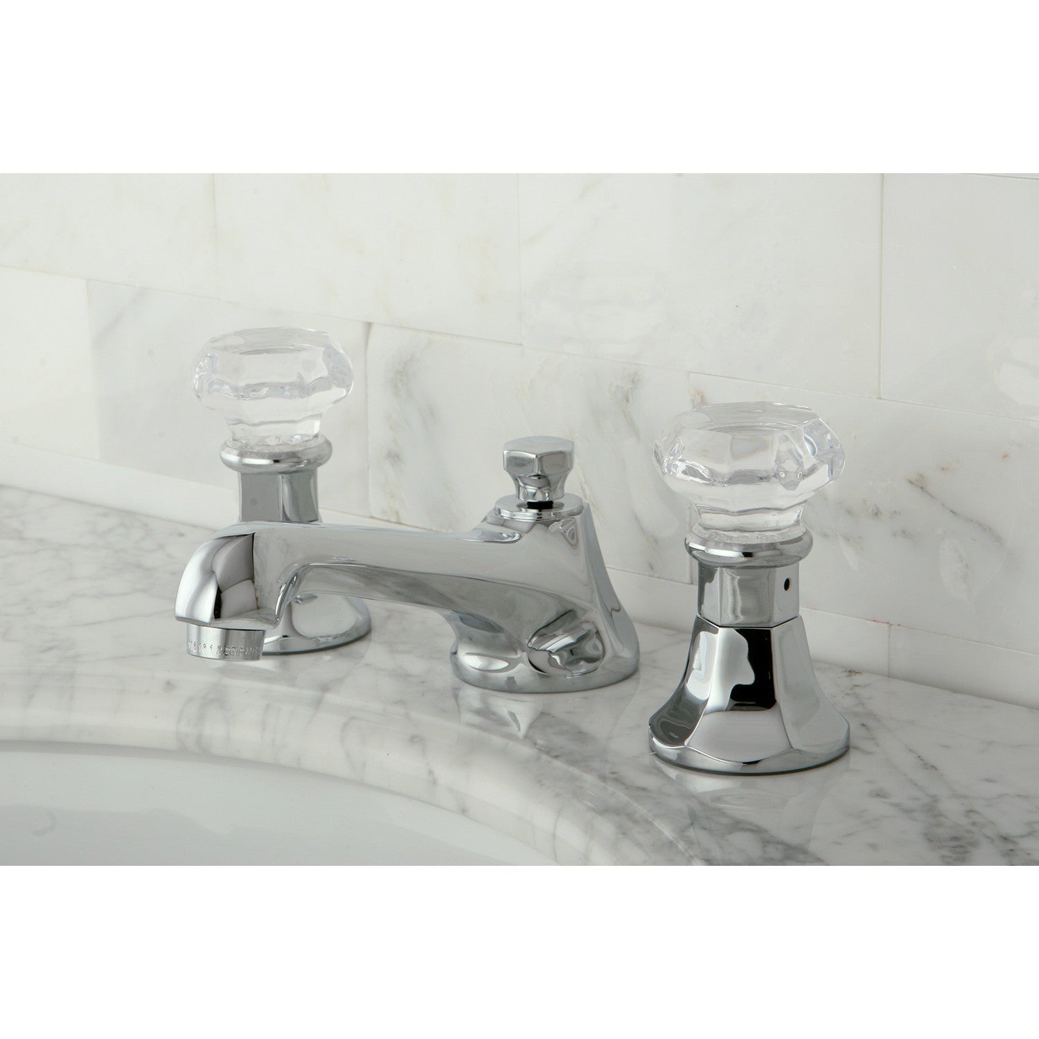 Kingston Tulare KS4461WCL - Celebrity Two-Handle 3-Hole Deck Mount Widespread Bathroom Faucet with Brass Pop-Up, Polished Chrome — thumbnail 2